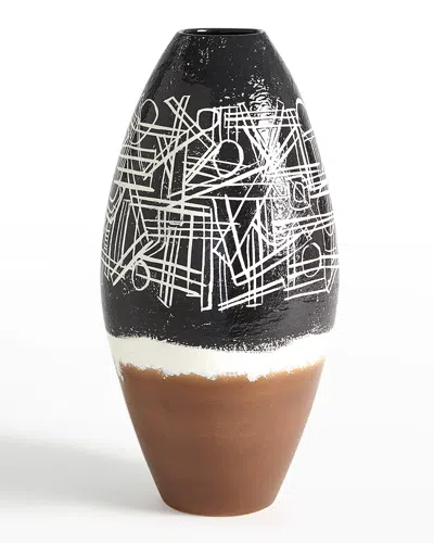 Global Views Celebration Large Vase In Black