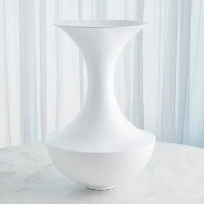 Global Views Ceramic / Porcelain Table Vase In White