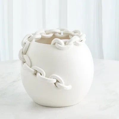 Global Views Ceramic / Porcelain Table Vase In White
