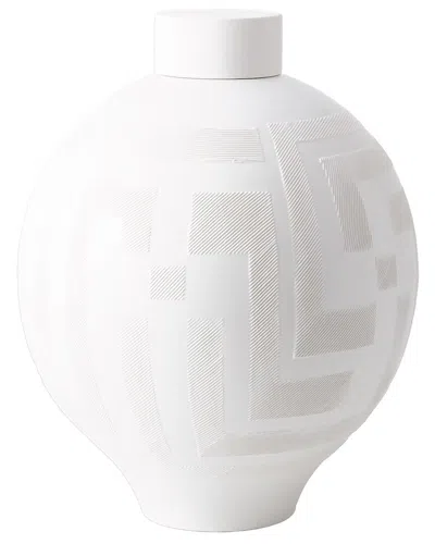 Global Views Chaco Lidded Jar In White