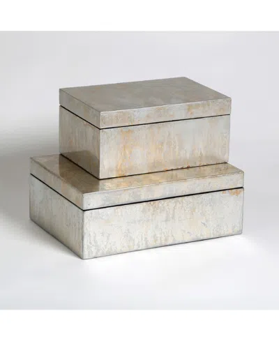 Global Views Champagne Silver Leaf Box Small