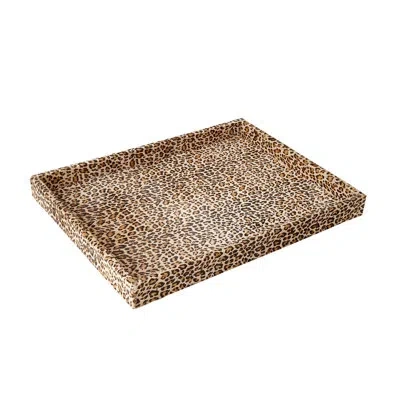 Global Views Cheetah Hair-on-hide Tray In Brown
