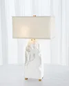 Global Views Chiseled Block 32" 2-light Table Lamp In White