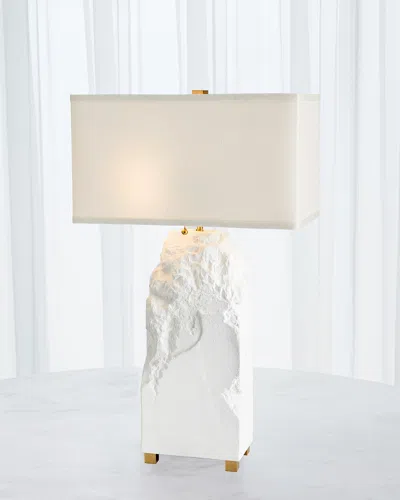Global Views Chiseled Block 32" 2-light Table Lamp In White