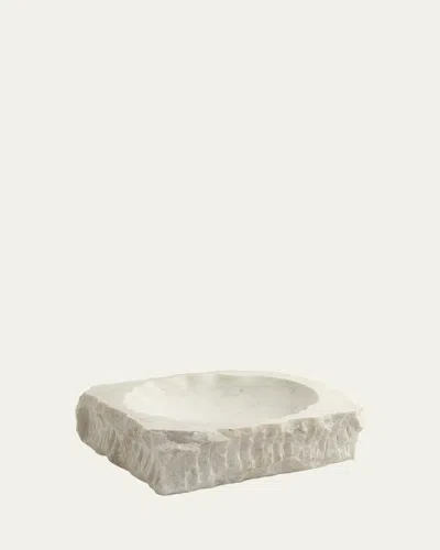 Global Views Chiseled Block Bowl In White