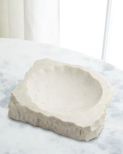 Global Views Chiseled Block Bowl In White