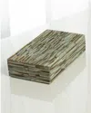 Global Views Chiseled Bone Box In Green