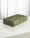 Global Views Chiseled Bone Box In Green