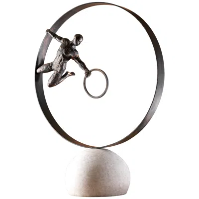 Global Views Circle In Circle 24" High Decorative Iron Sculpture
