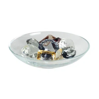 Global Views Clear Bowl W/9 Oxford Jewels-one Of Each Color In Transparent