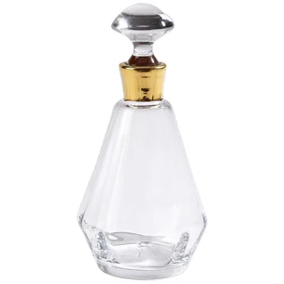 Global Views Clear Crystal Glass And Gold Band 10 3/4"h Prism Decanter