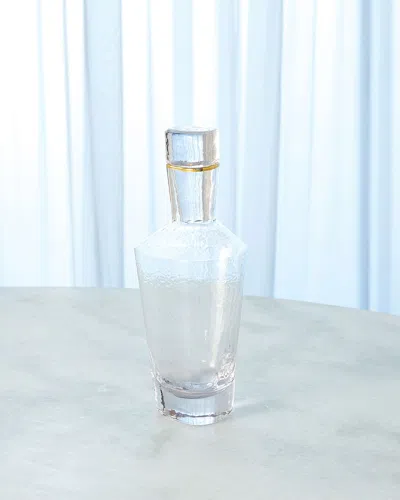 Global Views Clear Glass Decanter W/ Gold Rim