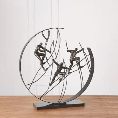 Global Views Climb To The Top Sculpture In Bronze,black