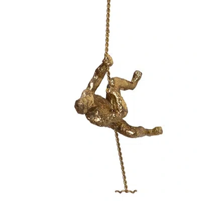Global Views Climbing Man-wall Mounted In Thai Gold Leaf