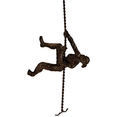 Global Views Climbing Woman 42" High Bronze Metal Wall Sculpture In Brown