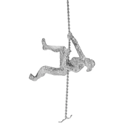 Global Views Climbing Woman 42"h Thai Silver Leaf Metal Wall Sculpture In Gray