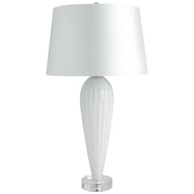 Global Views Colette White Glass Teardrop Table Lamp