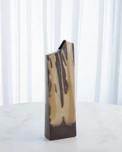 Global Views Column Splash Vase, Medium In Gold