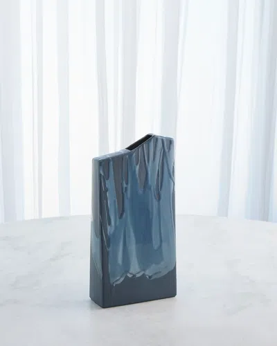 Global Views Column Splash Vase, Small In Blue