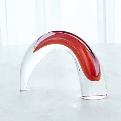 Global Views Comma Vase-fire In Red