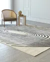 Global Views Concentric Circles Hand-tufted Rug, 8' X 10' In Fawn