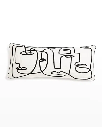 Global Views Congregation Lumbar Pillow - 10" X 24" In White