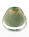Global Views Conical Vase - 6.5" In Green Gold