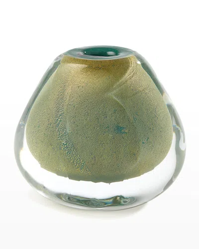 Global Views Conical Vase - 6.5" In Green Gold