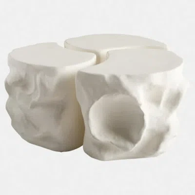 Global Views Coral Cocktail Table 16"h X 36"w X 36"d Coffee Table In White