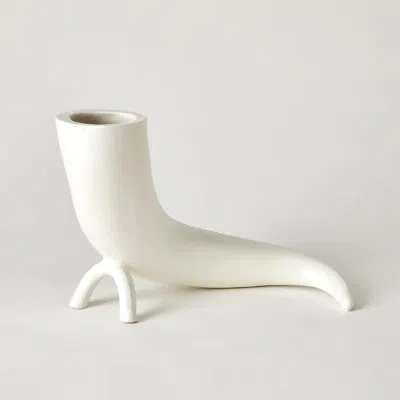 Global Views Cornucopia Vase-matte White