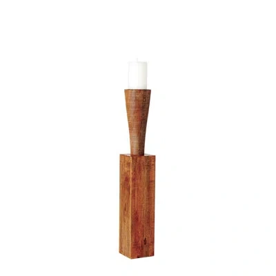 Global Views Corot Floor Pillar Holder-sm In Brown