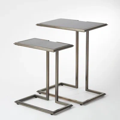 Global Views Cozy Up Table-bronze-sm In Noir Poli