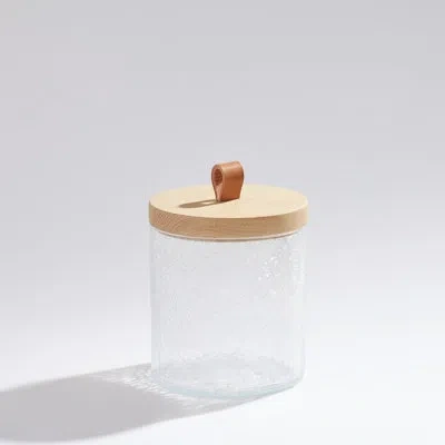 Global Views Crackle Glass Canister W/lid In Clear