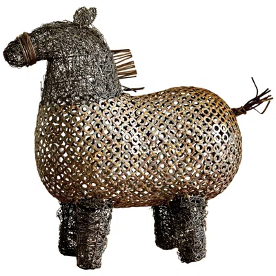 Global Views Crazy Fat Pony 18" Wide Bronze Sculpture In Brown