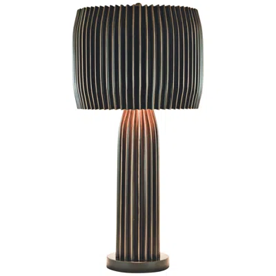 Global Views Crimp 33" High Bronze Metal Modern Table Lamp