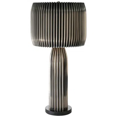 Global Views Crimp 33" Nickel Finish Crimped Steel Modern Table Lamp
