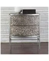 Global Views Crinkle Bedside Chest In Silver