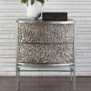 Global Views Crinkle Bedside Chest In Nickel;antique Nickel