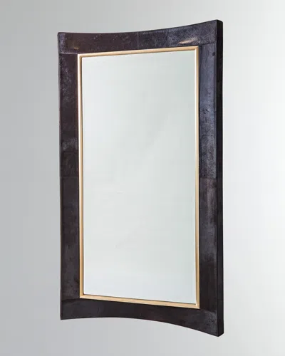 Global Views Curved Hairhide Mirror In Black