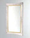 Global Views Curved Hairhide Mirror In White