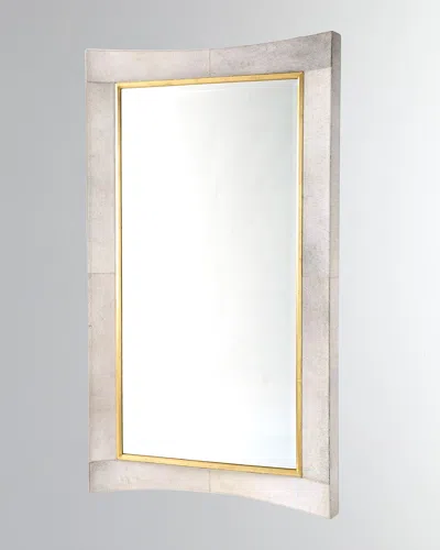 Global Views Curved Hairhide Mirror In Gold