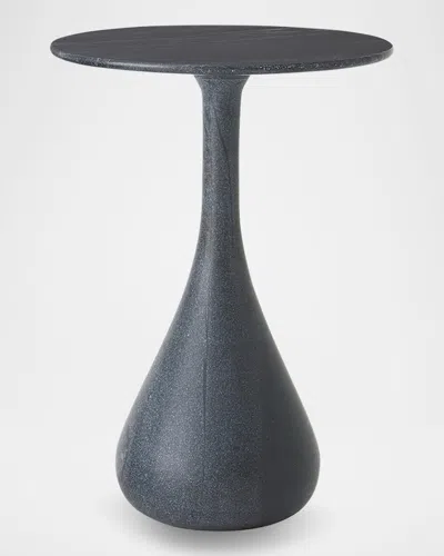 Global Views Dea Large Accent Table, Black Marble