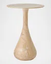 Global Views Dea Large Accent Table, Travertine In Brown