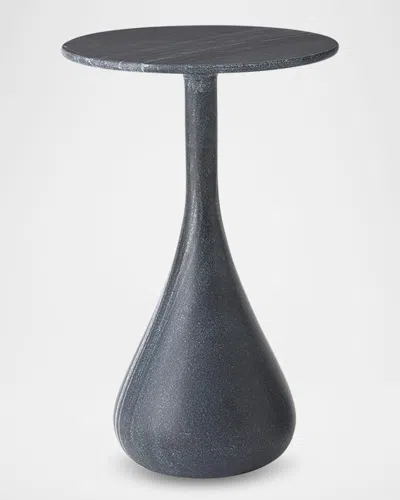 Global Views Dea Small Accent Table, Black Marble
