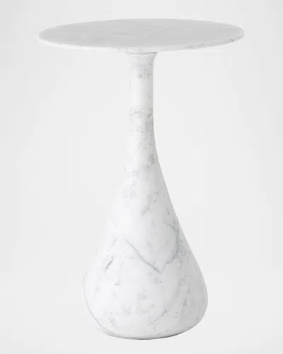 Global Views Dea Small Accent Table, White Marble