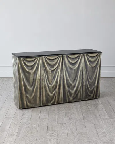 Global Views Decorator's Cabinet Console In Dark Silver