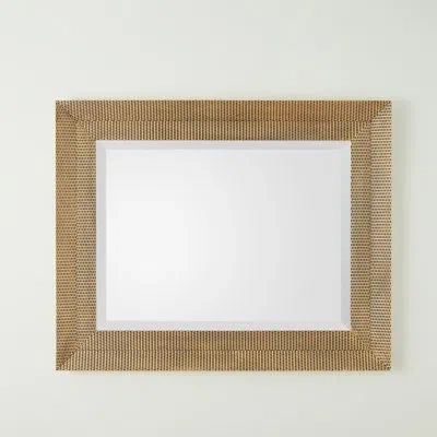 Global Views Delicate Basketweave Mirror-gold
