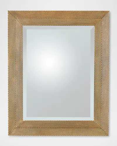 Global Views Delicate Basketweave Wall Mirror In Gold