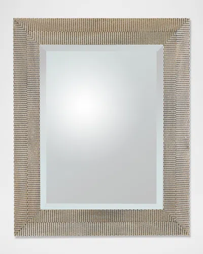 Global Views Delicate Basketweave Wall Mirror In Silver