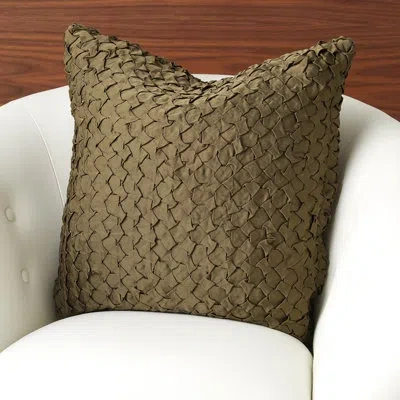Global Views Diamond Ruche Pillow-olive In Green